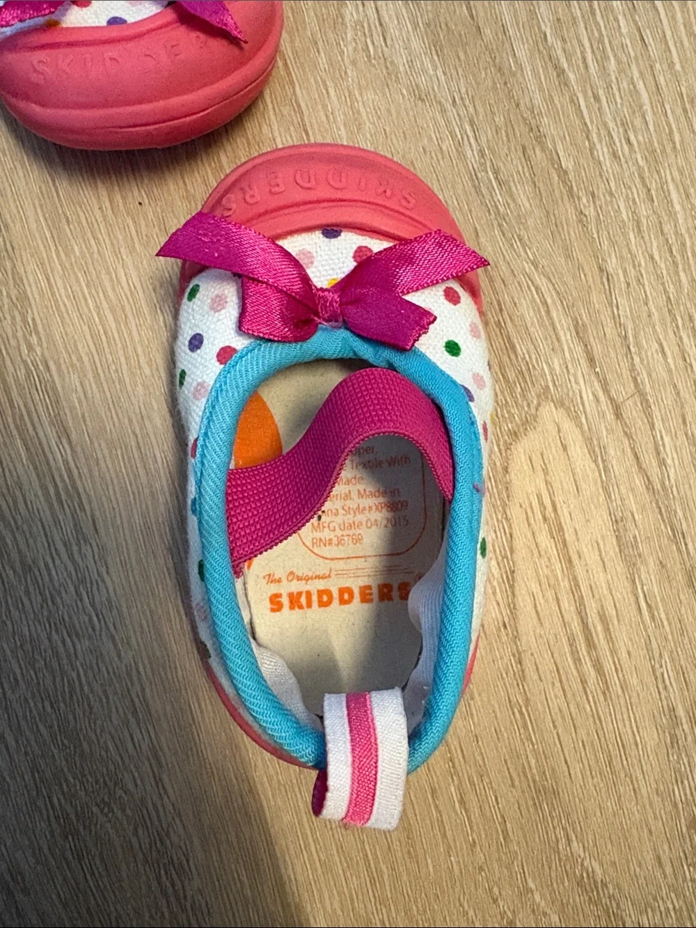 Skidders Baby & Walker Pink Polka Dot Slip-On Shoes with Bow